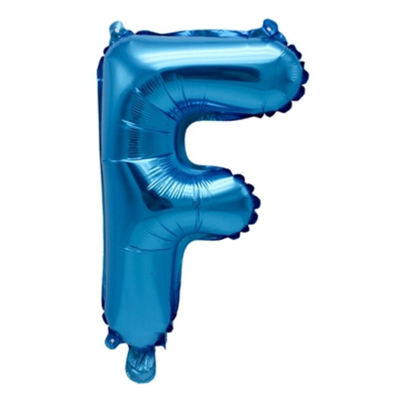 Letter "F" Blue Air-Filled Foil Balloon 13.5in