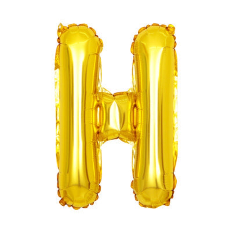 Letter "H" Gold Air-Filled Foil Balloon 13.5in