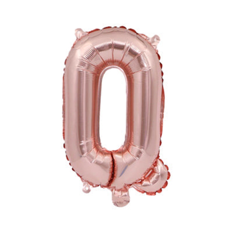 Letter "Q" Rose Gold Air-Filled Foil Balloon 13.5in
