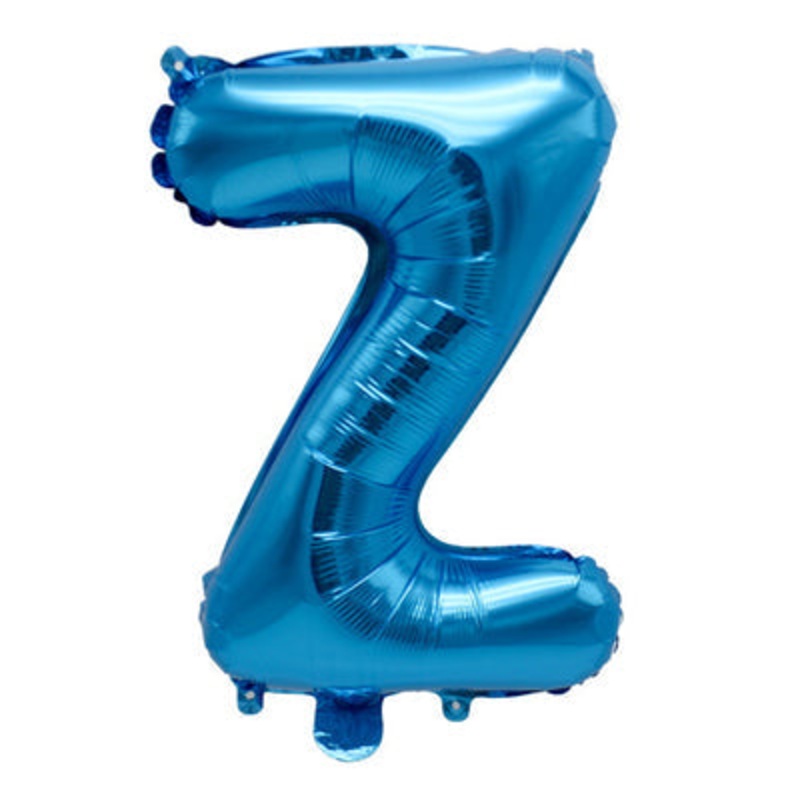 Letter "Z" Blue Air-Filled Foil Balloon 13.5in