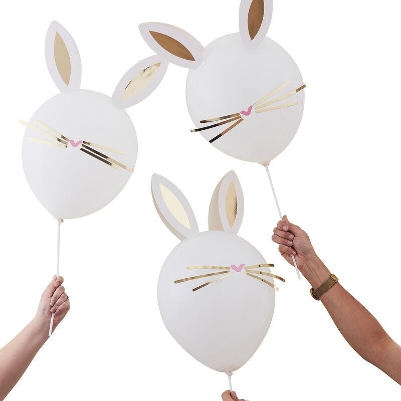 Make Your Own Easter Bunny Air-Filled Latex Balloons - 12in / 30cm - Pack of 5