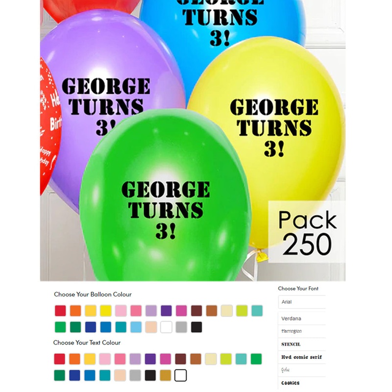 Personalised Latex Balloons - 10" - Pack of 250