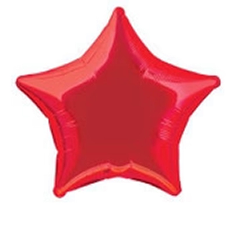 Red Star 50cm (20") Foil Balloons Packaged