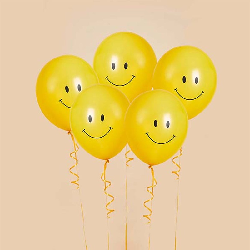 Smiley Face Balloons - Pack of 5