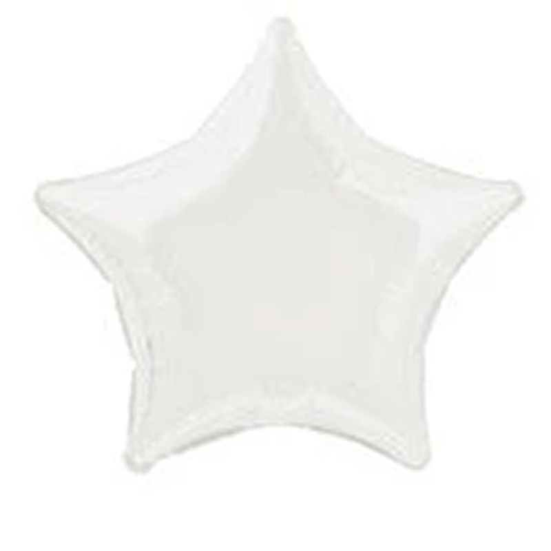 White Star 50cm (20") Foil Balloons Packaged