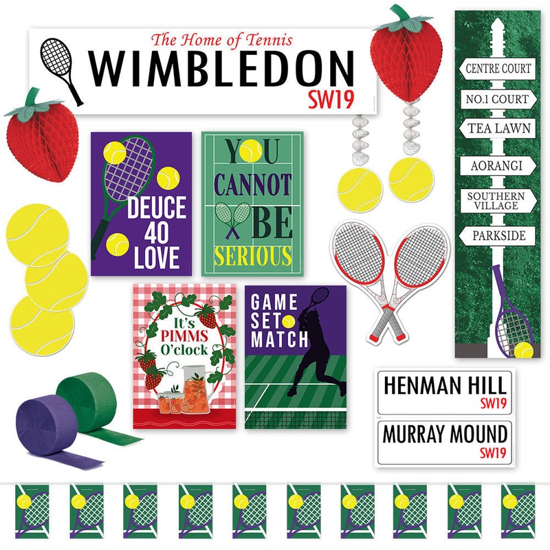 Wimbledon Tennis Large Celebration Decoration Pack