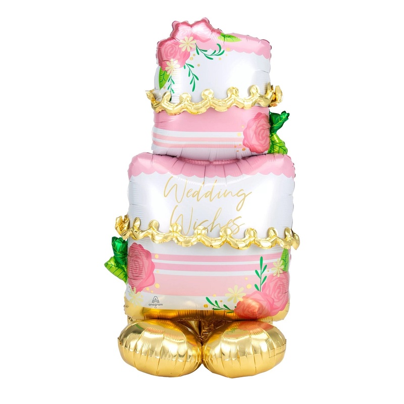 Anagram Wedding Cake Airloonz Foil Balloon 52in (Air-Filled)