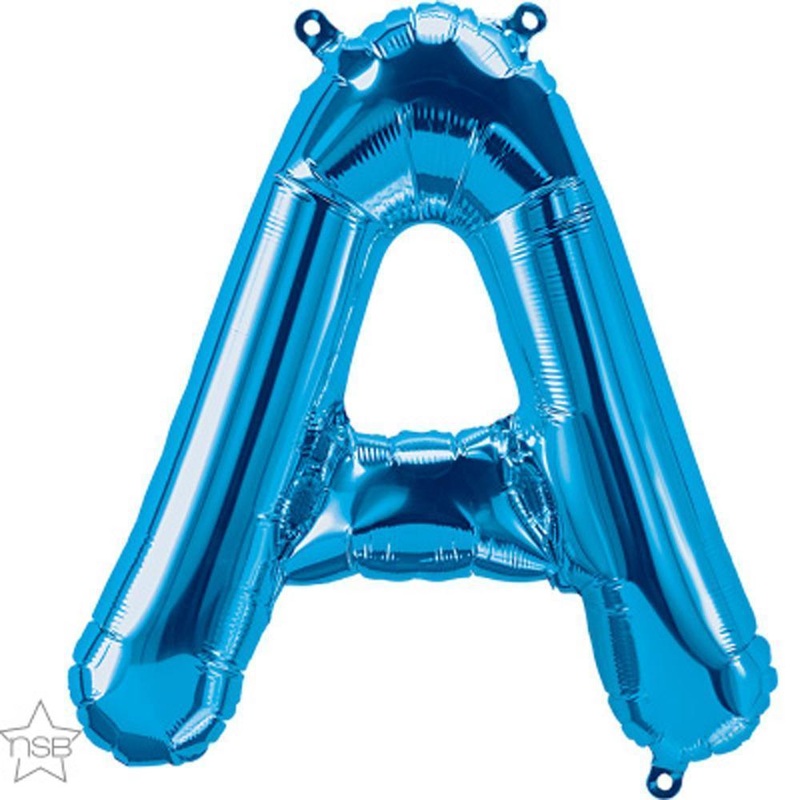 Letter "A" Blue Die Cut Air-Filled Foil Balloon 13.5in / 34cm