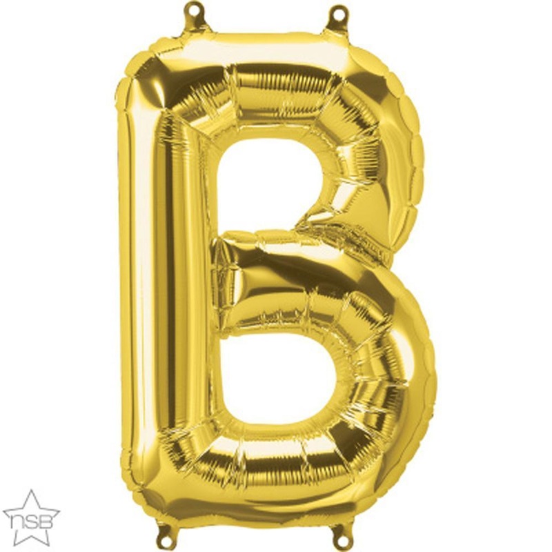 Letter "B" Gold Die Cut Air-Filled Foil Balloon 13.5in / 34cm