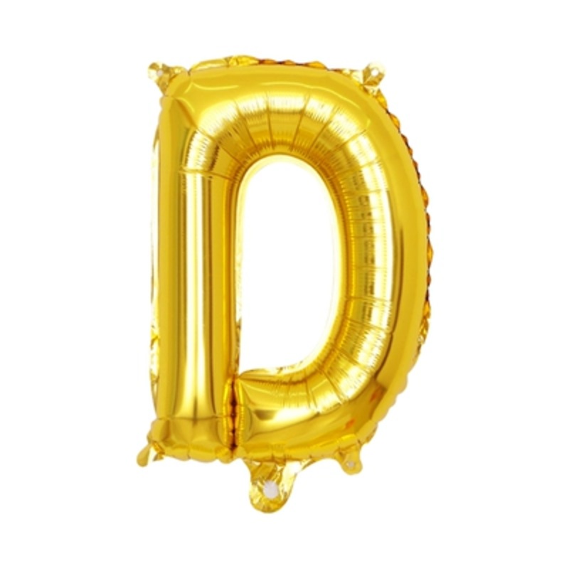 Letter "D" Gold Air-Filled Foil Balloon 13.5in