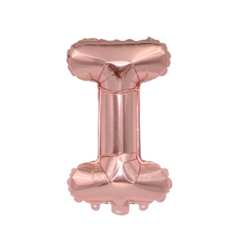 Letter "I" Rose Gold Air-Filled Foil Balloon 13.5in