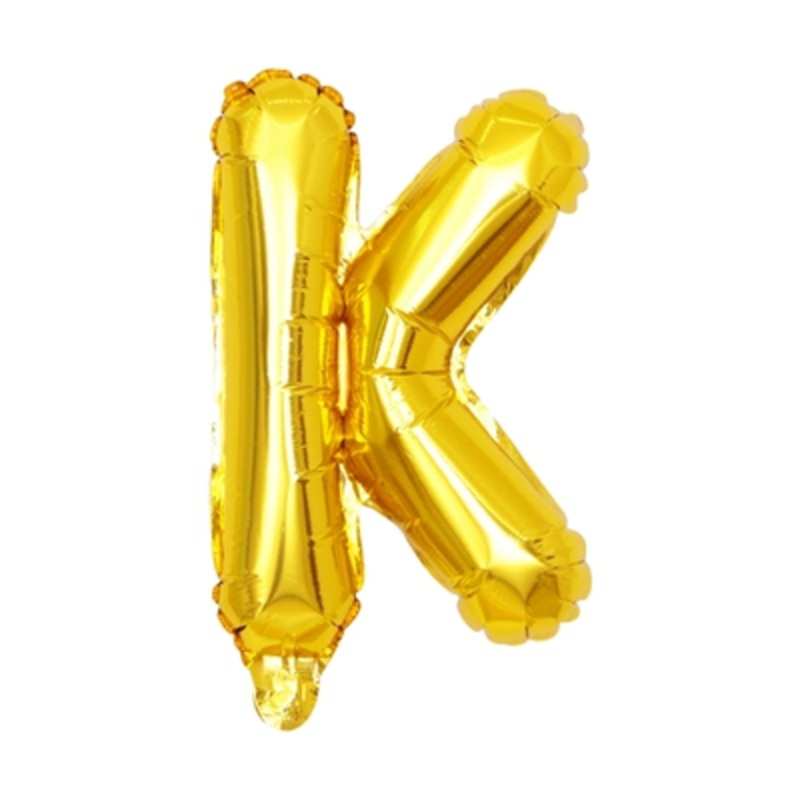 Letter "K" Gold Air-Filled Foil Balloon 13.5in