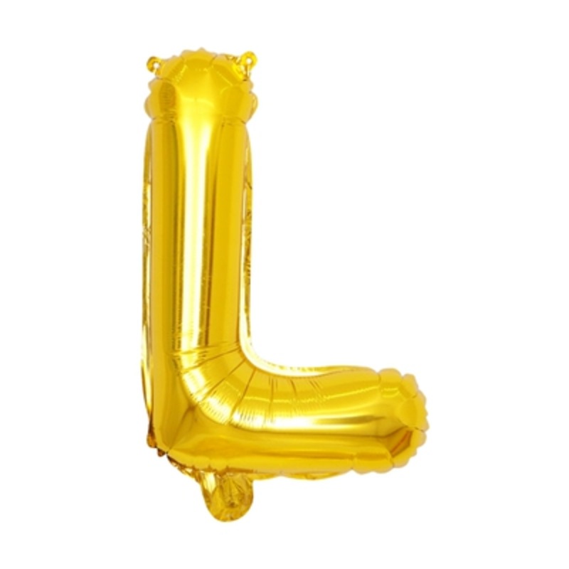 Letter "L" Gold Air-Filled Foil Balloon 13.5in