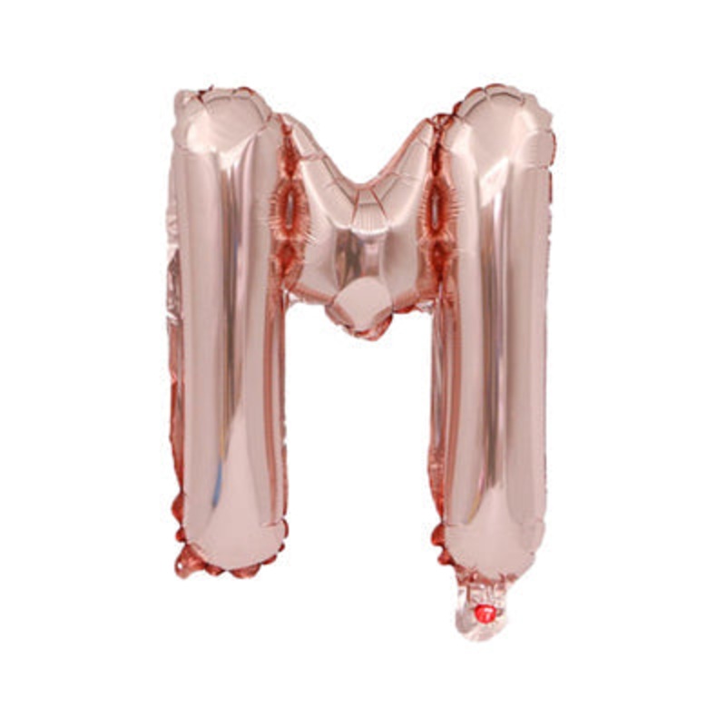 Letter "M" Rose Gold Air-Filled Foil Balloon 13.5in