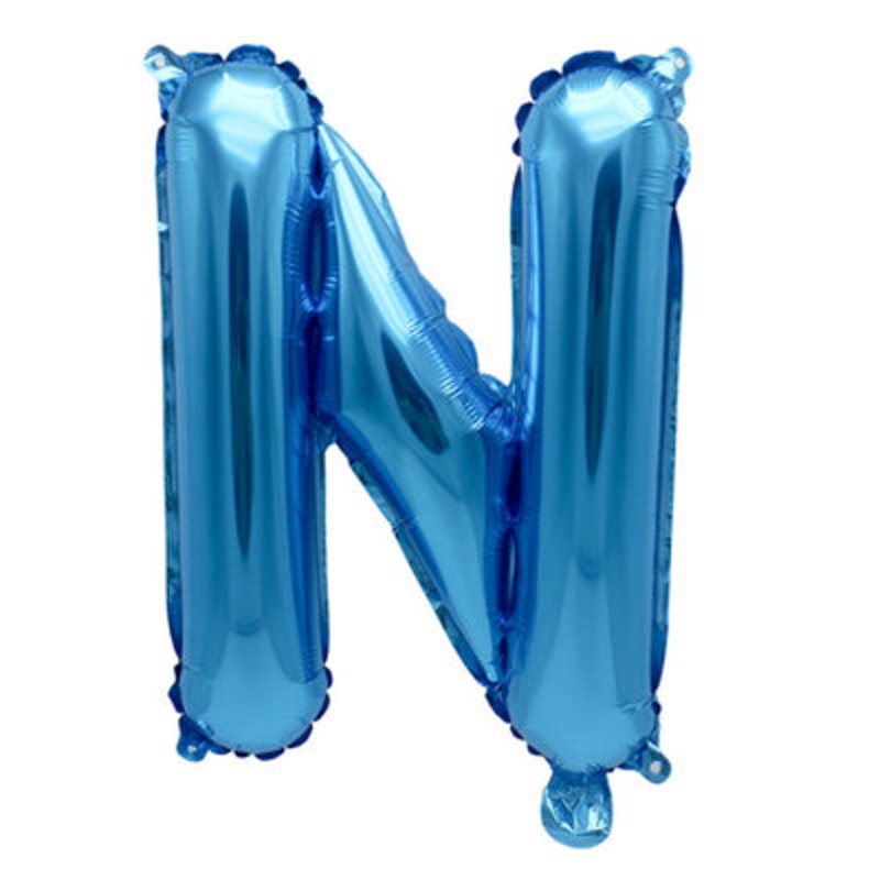 Letter "N" Blue Air-Filled Foil Balloon 13.5in