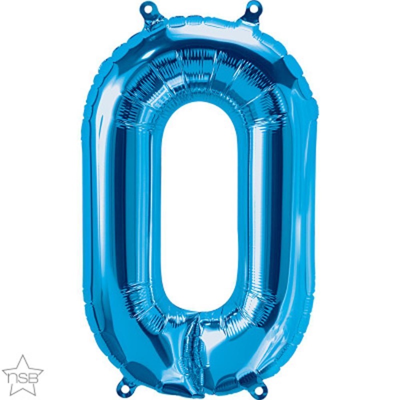 Letter "O" Blue Die Cut Air-Filled Foil Balloon 13.5in / 34cm