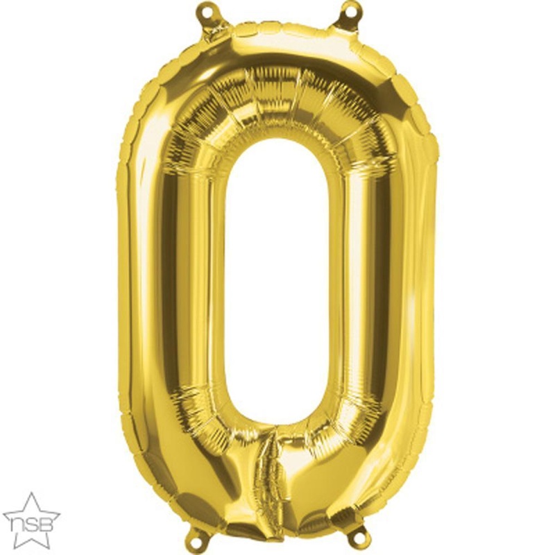 Letter "O" Gold Die Cut Air-Filled Foil Balloon 13.5in / 34cm