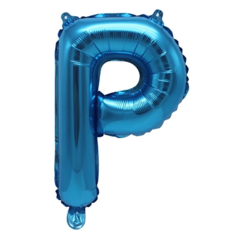 Letter "P" Blue Air-Filled Foil Balloon 13.5in