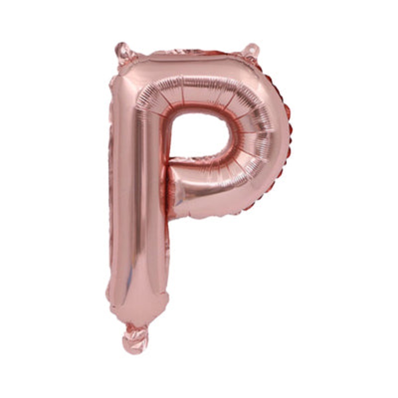 Letter "P" Rose Gold Air-Filled Foil Balloon 13.5in