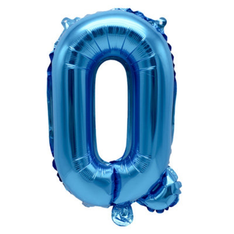 Letter "Q" Blue Air-Filled Foil Balloon 13.5in