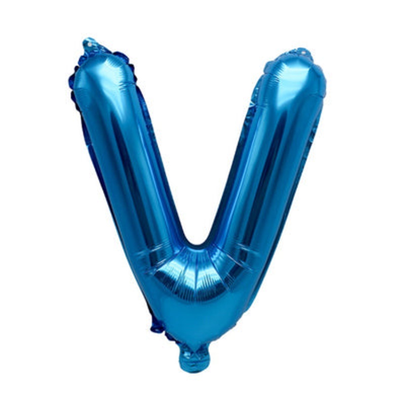 Letter "V" Blue Air-Filled Foil Balloon 13.5in