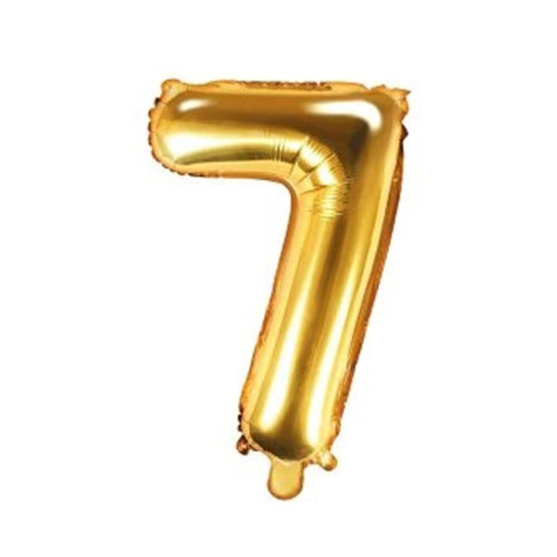 Number "7" Gold Air-Filled Foil Balloon 13.5in