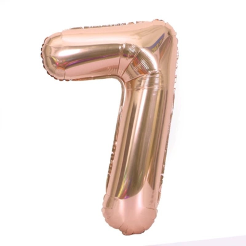Number "7" Rose Gold Air-Filled Foil Balloon 13.5in