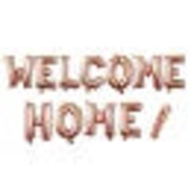 Rose Gold "Welcome Home!" Air-Filled Foil Balloon 13in