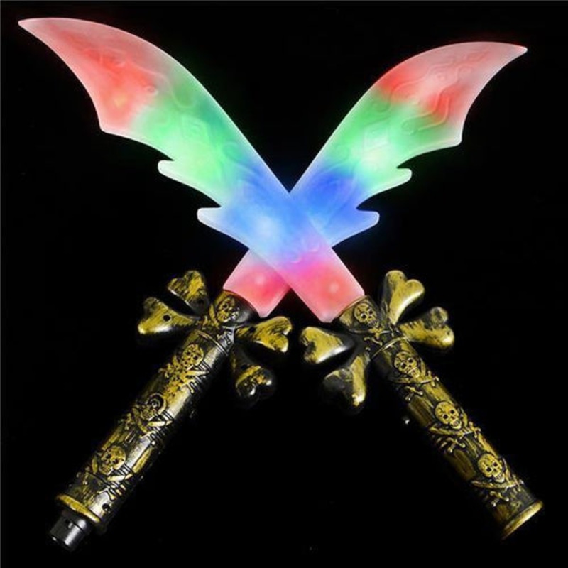 42 Inch LED Light Up Double Ended Skull Sword
