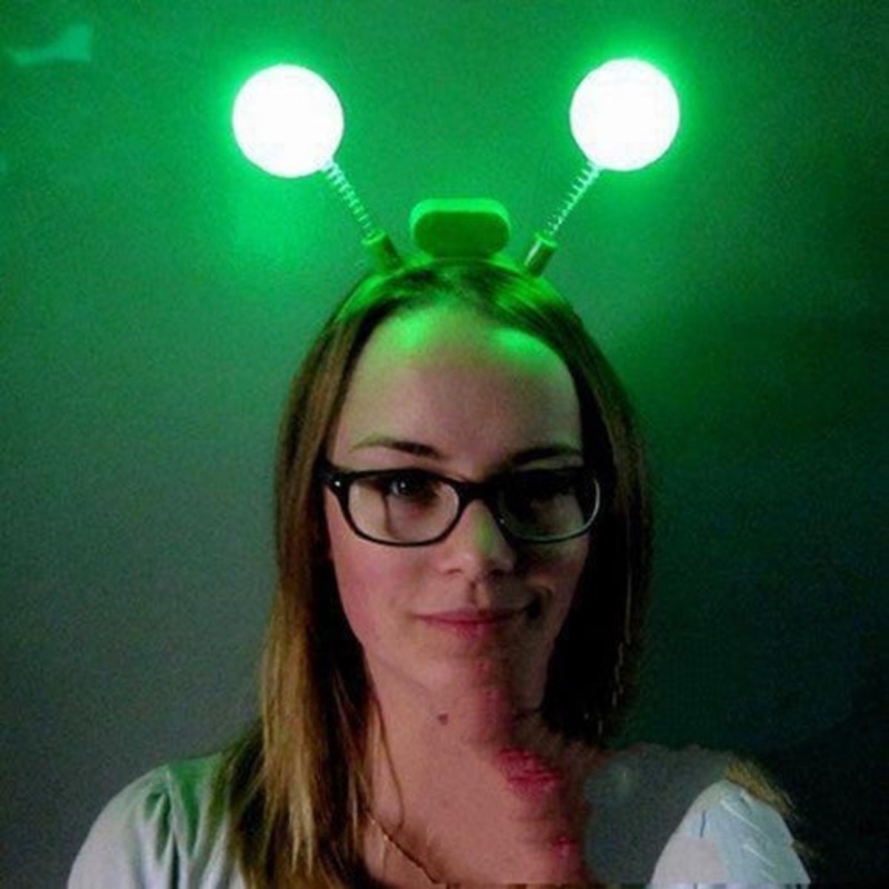 LED Flashing Head Boppers  Green Ball (Pack of 6)