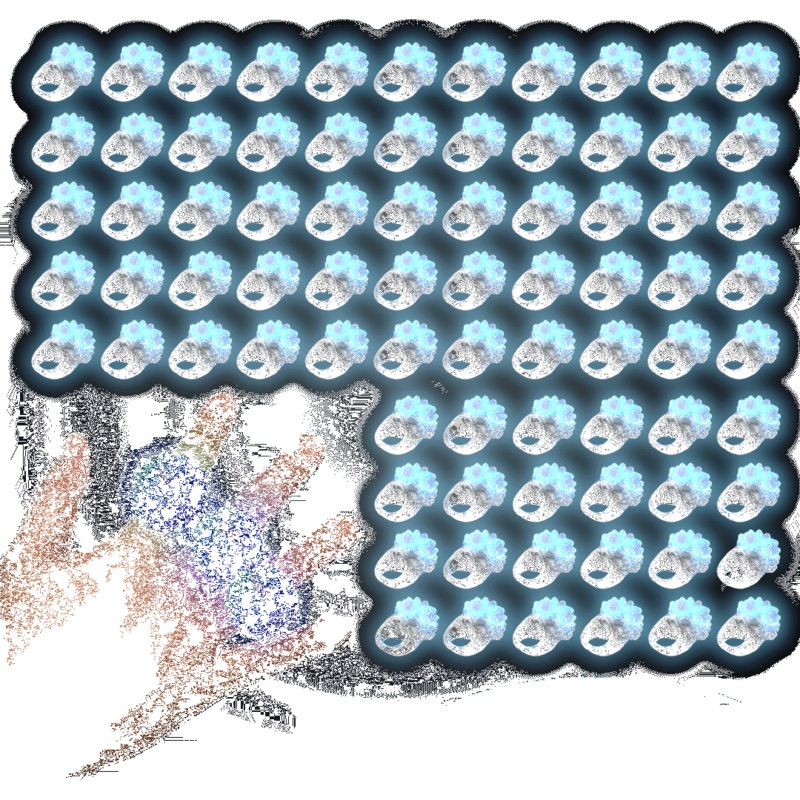 Blue LED Light Up Flashing Jelly Bumpy Rings - Pack of 96