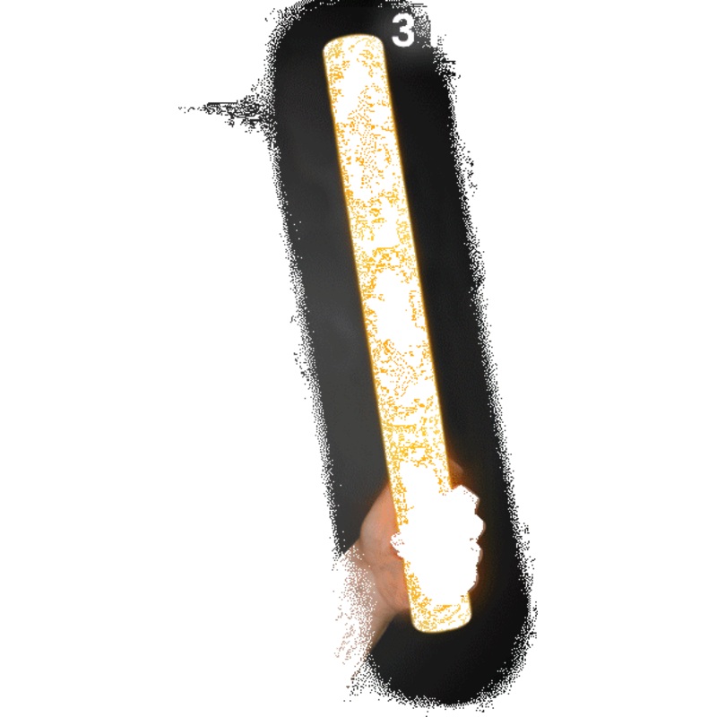 LED Light Up 18 Inch Yellow Foam Stick Batons - Pack of 3 Sticks