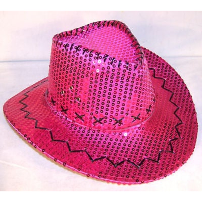 Stylish Hot Pink Sequin Cowboy Hat