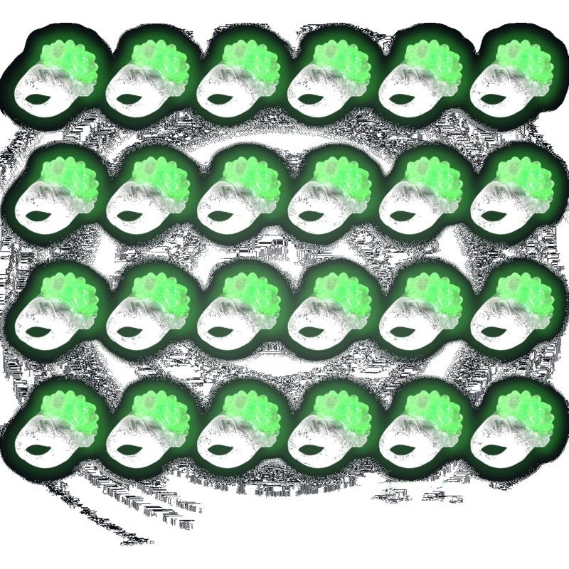 Green LED Light Up Flashing Jelly Bumpy Rings - Pack of 24