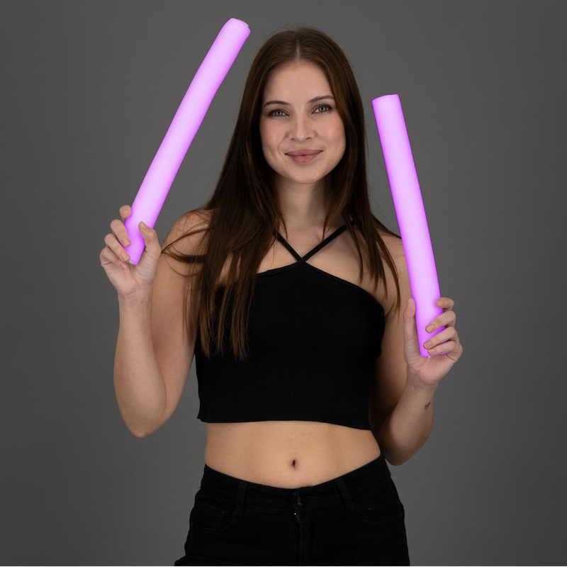 LED Light Up Flashing 16 Inch Pink Foam Stick Baton