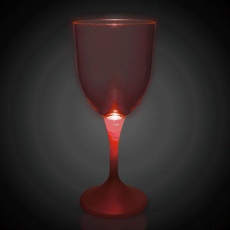 LED 10 oz Wine Glass White Stem
