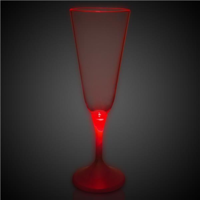 LED 7 oz. Champagne Glass White Stem