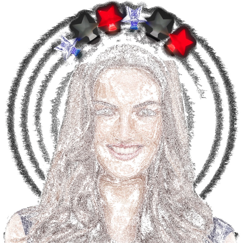 LED Patriotic Stars Mohawk Headband