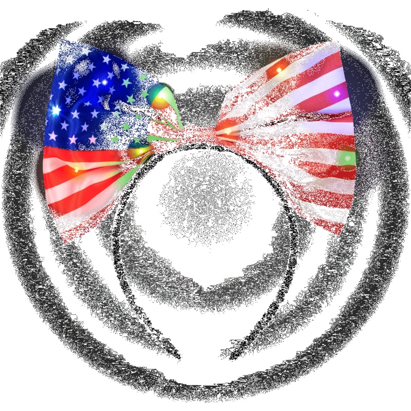 LED USA Flag Bow Headband