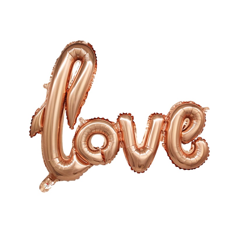 16'' Air Filled Love Script Phrase Rose Gold