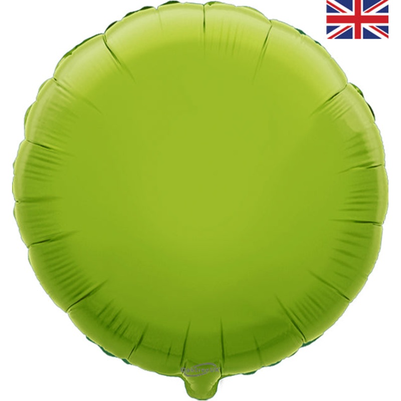 18'' PACKAGED ROUND LIME GREEN FOIL BALLOON