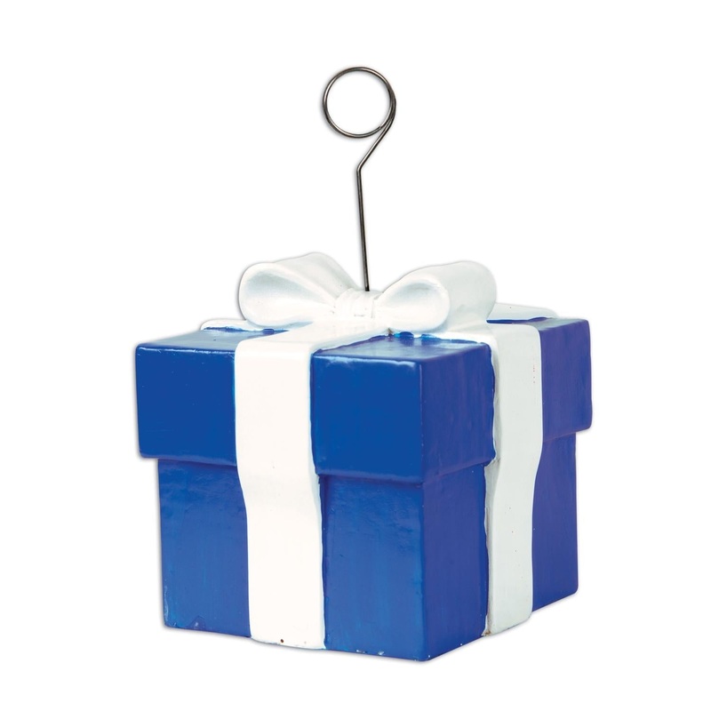 6 Pack Beistle Blue Gift Box Photo/Balloon Holder