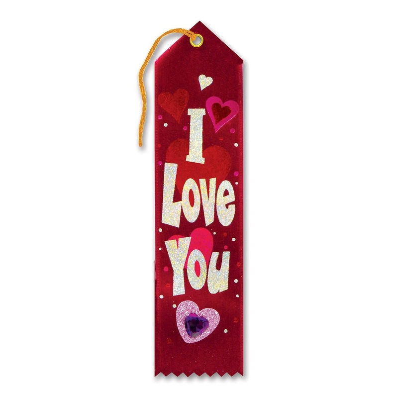6 Pack Beistle Valentine's Day I Love You Jeweled Ribbon