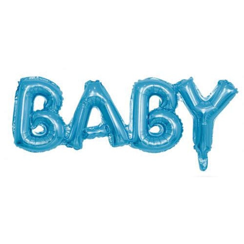 Air Filled Baby Balloon Phrase Blue