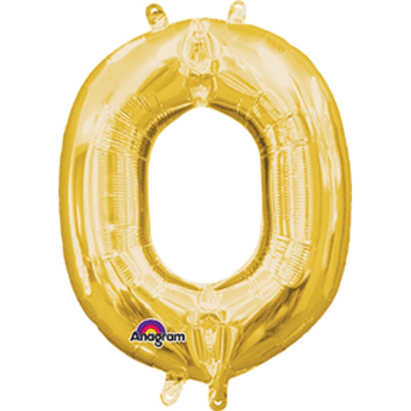 Air-Filled Gold Letter O Balloon