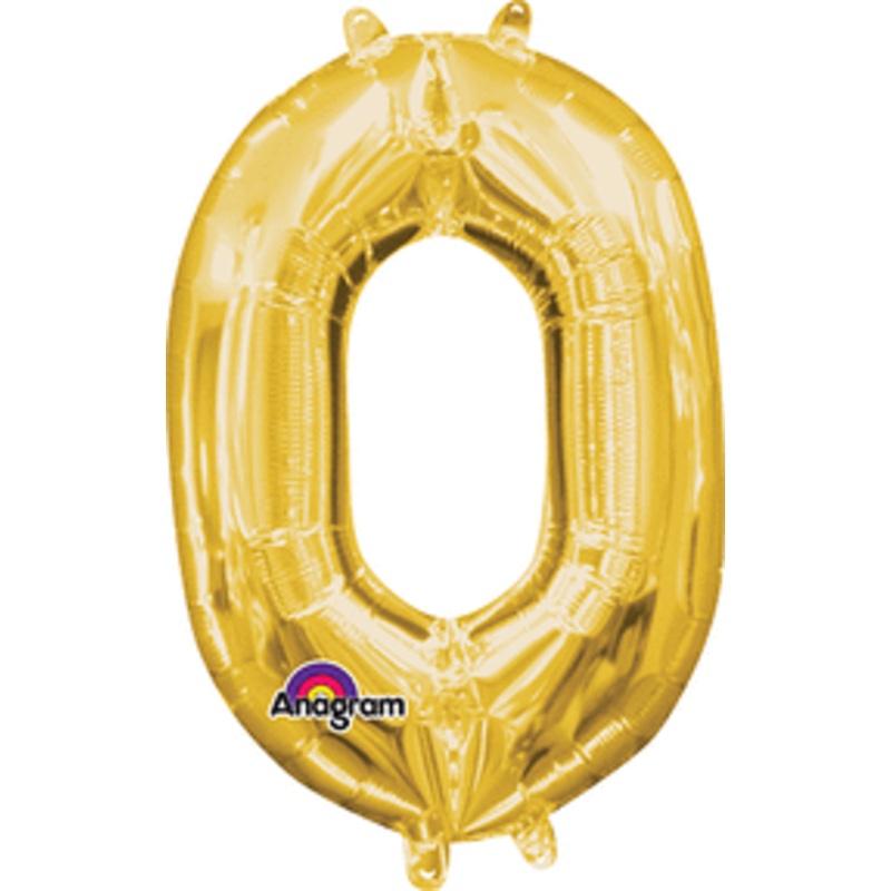 Air-Filled Gold Number 0 Balloon