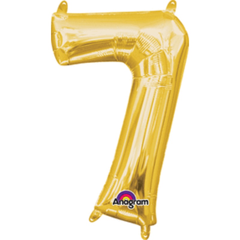 Air-Filled Gold Number 7 Balloon