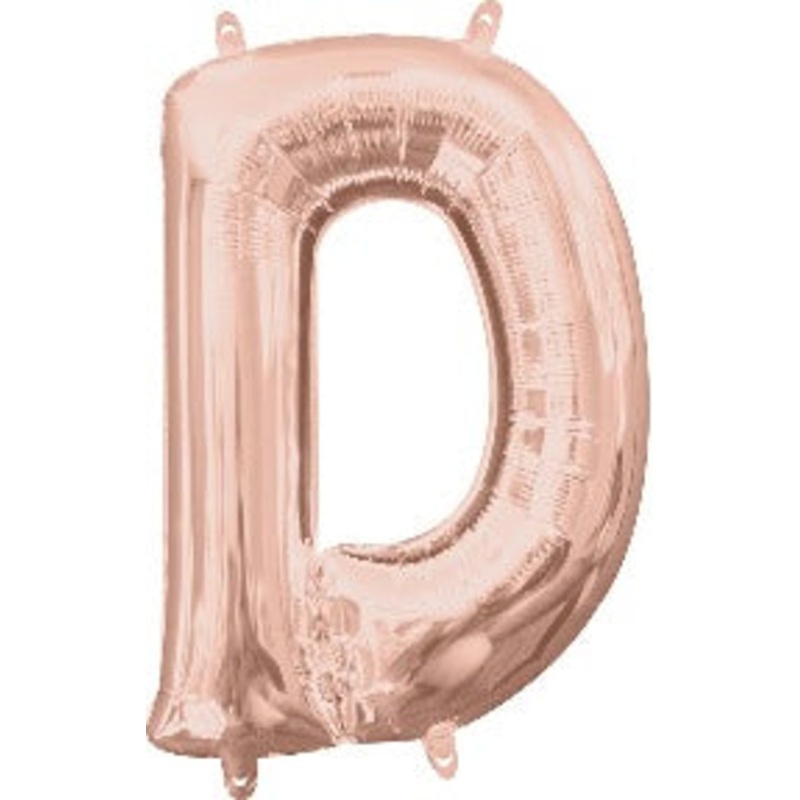 Air Filled Rose Gold Letter D Balloon