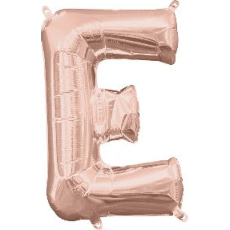 Air Filled Rose Gold Letter E Balloon