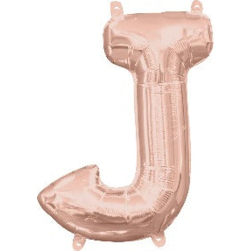 Air Filled Rose Gold Letter J Balloon